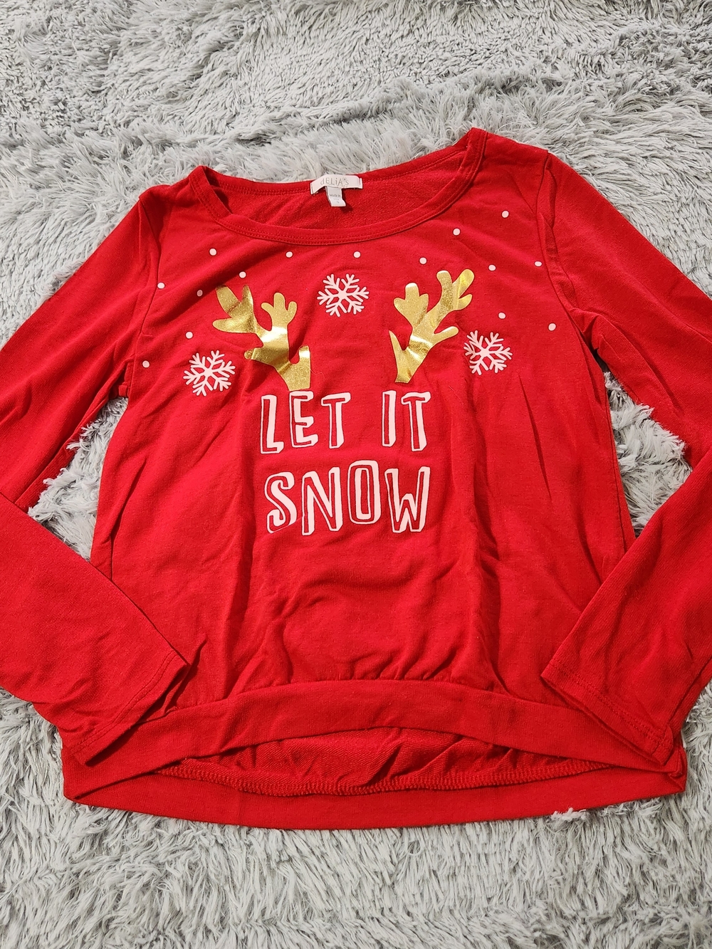 Delia's Red Long Sleeve Crewneck Holiday Shirt